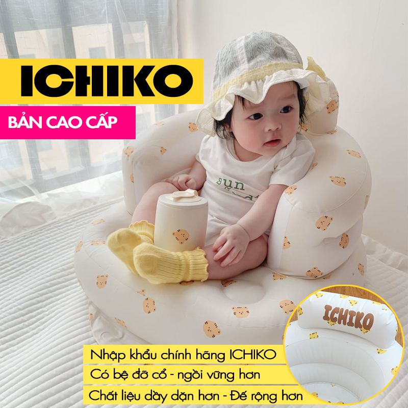 Ghế hơi tập ngồi cho bé ICHIKO cao cấp phong cách Hàn Quốc, phù hợp cho bé từ 4 tháng tuổi